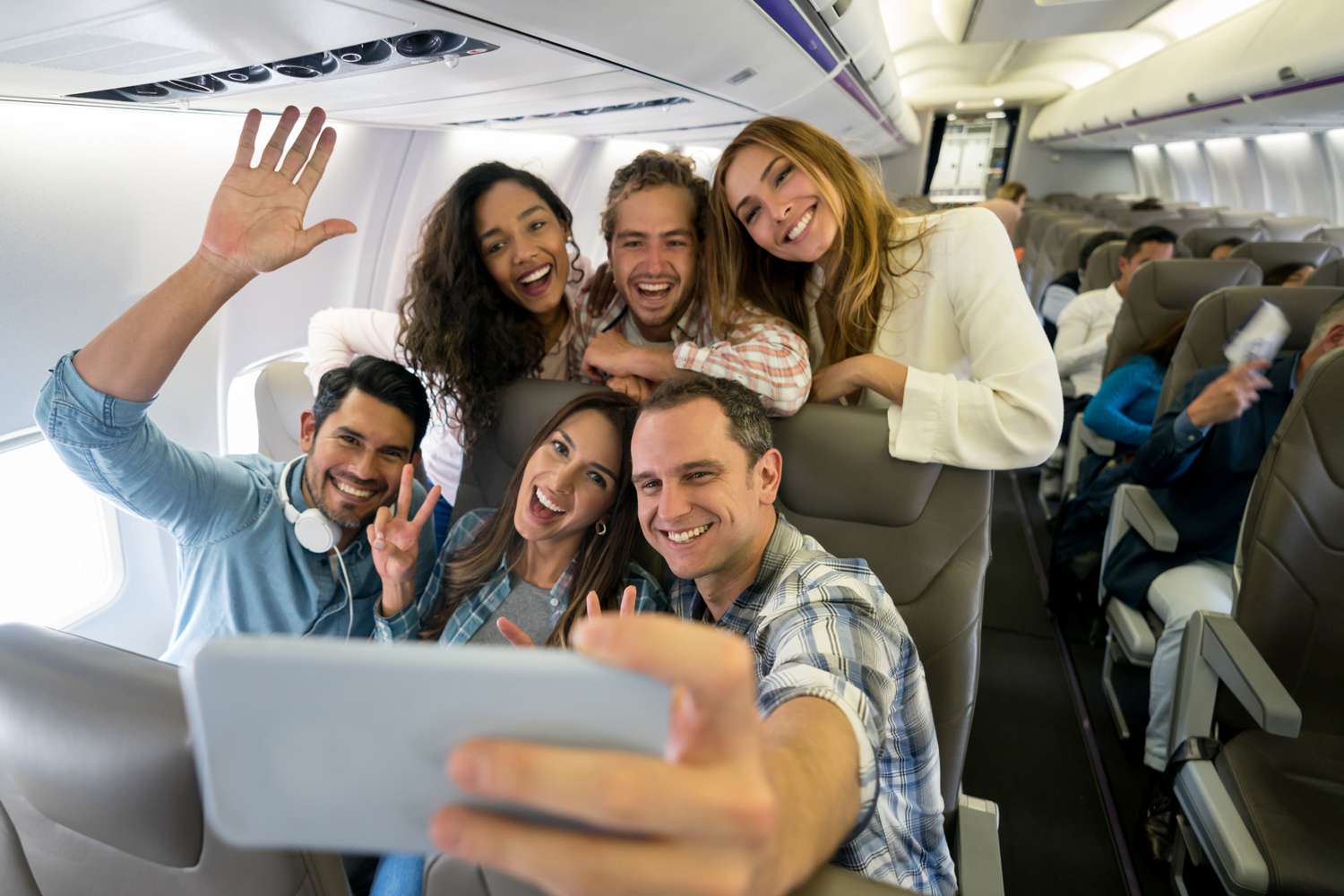 Group of friends traveling together
